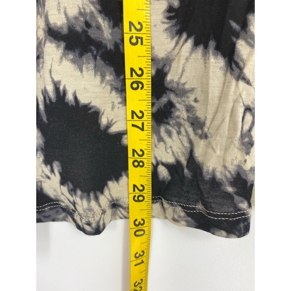 Kensie Tie Dye Tank Top Lightweight Black & Cream - Picture 4 of 5